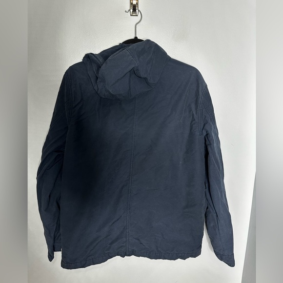 Lucky Brand Mens Utility Jacket Field Coat 2 Pockets Zip Button Medium Navy - Picture 4 of 4